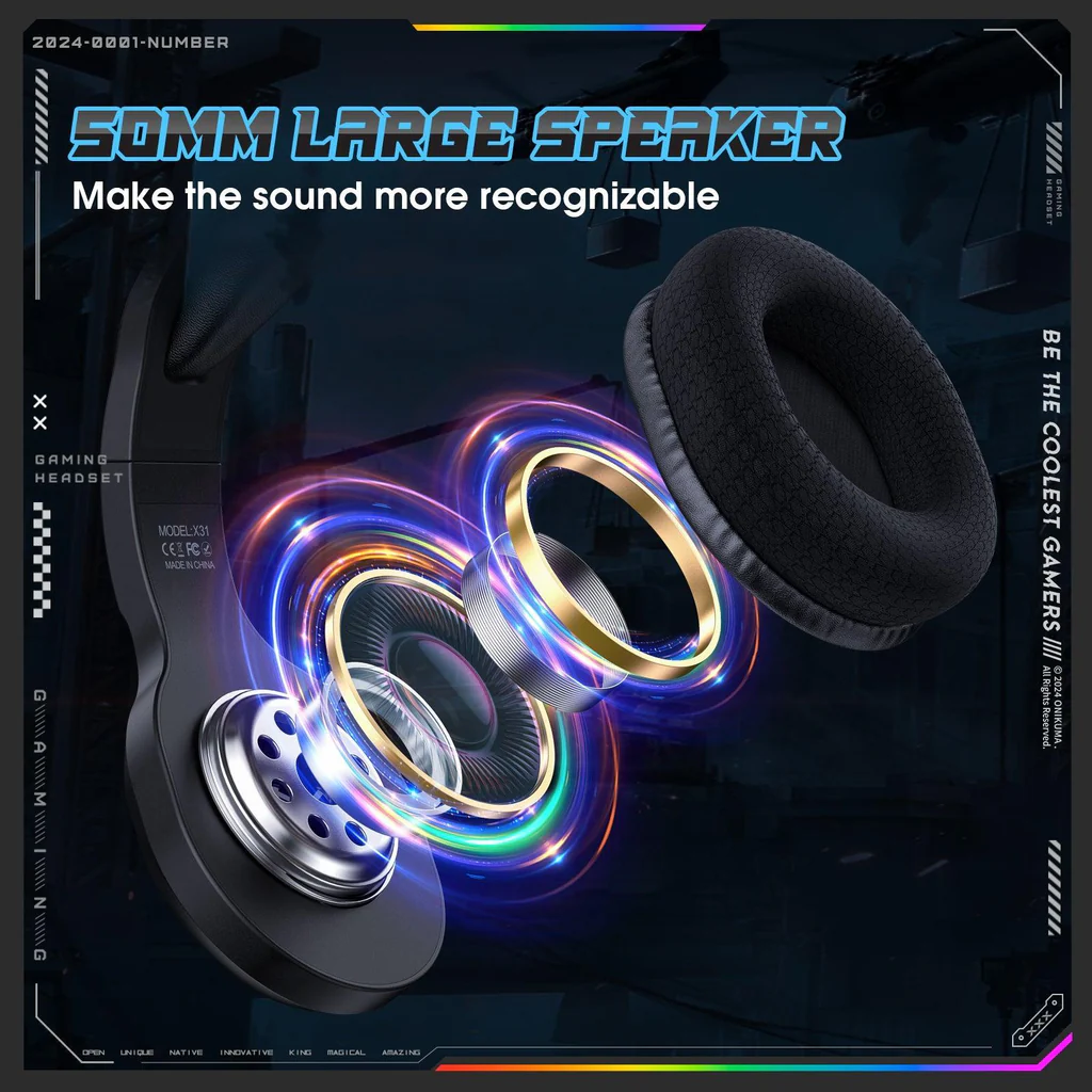 ONIKUMA X31 RGB Dynamic Professional Gaming Headphone - Image 4