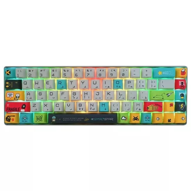 Space Star Tri-Mode Gaming Keyboard – Cream Blue - Image 6