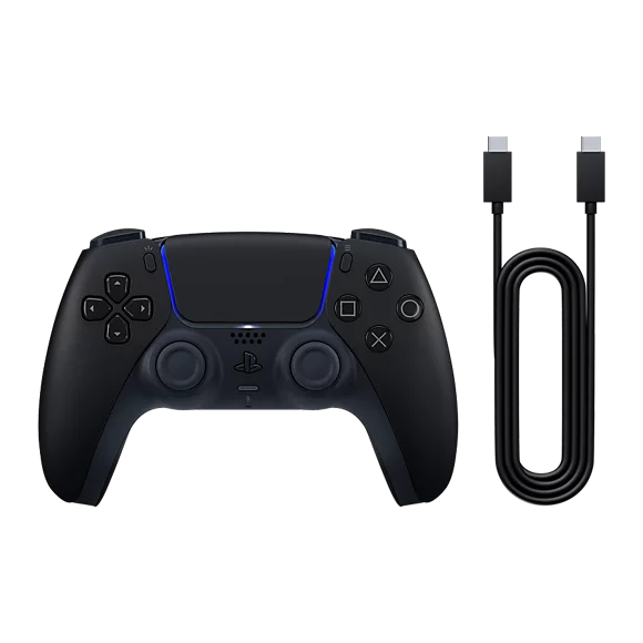 DualSenseĀ® Wireless Controller - Midnight Black & USB Cable for PC - Image 2